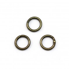 Anneaux rond soudés, métal couleur bronze, 1x7mm environ 100pcs
