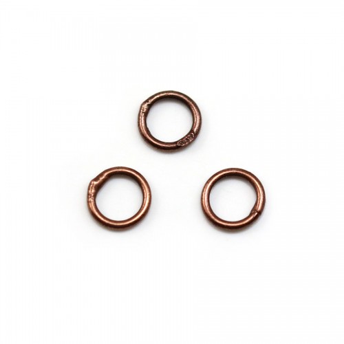 Rings welded, in round shape, in metal, copper color 1 * 7mm about 100pcs