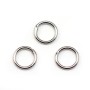 Anneaux soudé, de forme ronde, en métal rhodié, 1 * 8mm environ 50pcs