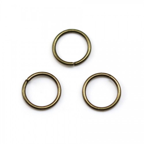 Round open rings, in metal color bronze, 0.8 * 8mm about 100pcs