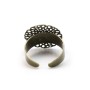 Bague réglable, support estampe fleur, couleur bronze, 19mm x 1pc