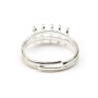 Bague réglable de couleur argenté, 10 anneaux, x 1pc