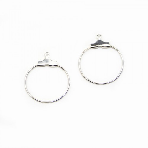 Créole pour crochet argenté x 20mm x 4pcs