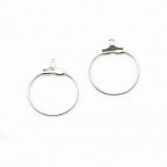 Créole pour crochet argenté x 20mm x 4pcs