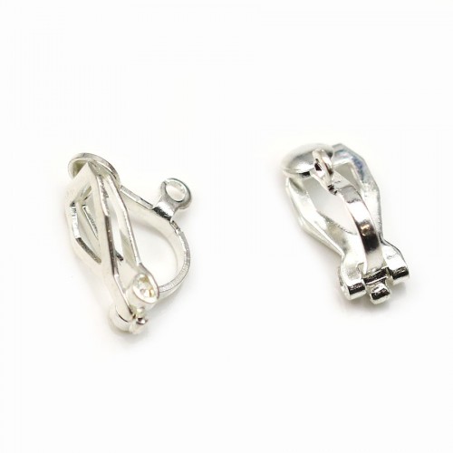Ear clips with pad silver tone x 13mm x 4pcs