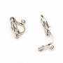 Clip support argent vielli  6x14mm x 10pcs