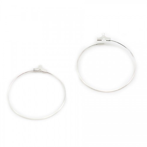 Créole pour crochet argenté x 40mm x 4pcs