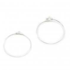 Créole pour crochet argenté x 40mm x 4pcs