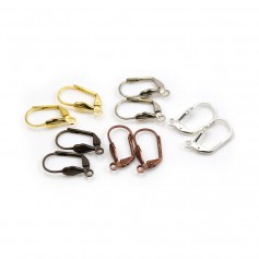 Boucles d'oreille en forme de dormeuse de différentes couleurs, 18mm x 10pcs