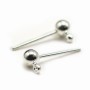 Clous d'oreilles avec finition boule, en métal argenté 4mm x 20pcs