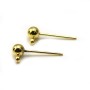 Clous d'oreilles boule en métal  4mm x 20pcs
