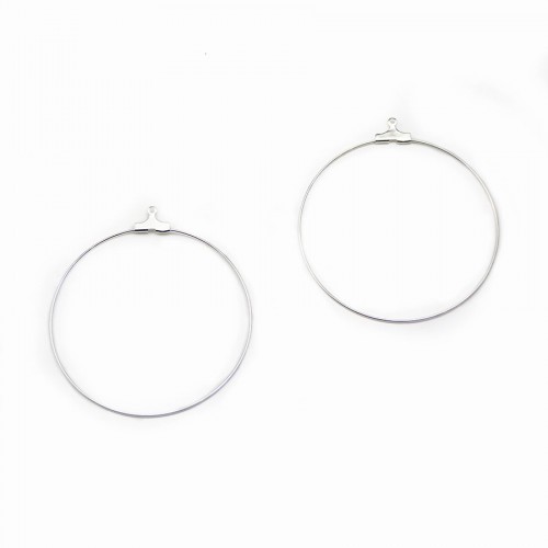 Créole pour crochet argenté 50mm  x 20pcs