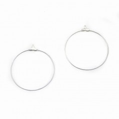 Créole pour crochet argenté 50mm  x 20pcs