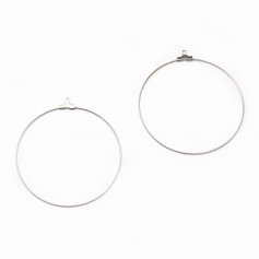 Créole pour crochet argent rhodié 60mm x 20pcs