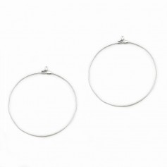 Créole pour crochet argenté 60mm x 20pcs