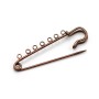 Broche en métal de différentes couleurs, avec 7 anneaux, 58mm * 13 - 15mm x 1pc