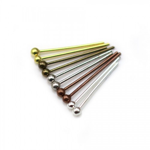 Ball Head pin silver tone x 24mm x 50pcs