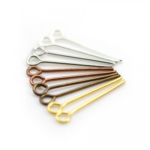 Pin on metal, with "head" ring open round, 0.8 * 20mm x 200pcs