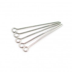 Clou en métal, avec "tête" en anneaux rond ouvert, 0.8 * 30mm x 200pcs