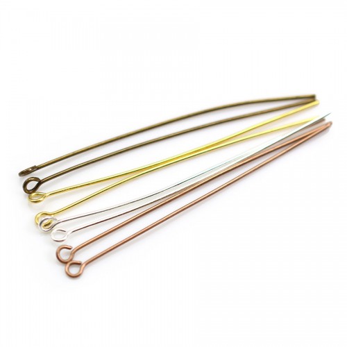 Clou en métal, avec "tête" en anneaux rond ouvert, 0.8 * 60mm x 200pcs