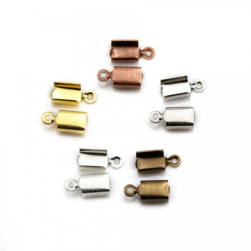 Crimp-end pour cordon silver tone 1-2mm x 8pcs