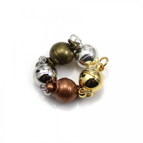 Round metal clasp magnetic, in diferent colors, 8mm x 1pc