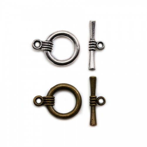 Clasp "O * T" in metal of 14mm x 2pcs