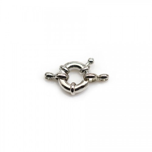 Clasp in the shape of a buoy, in silver metal, 11mm x 1pc