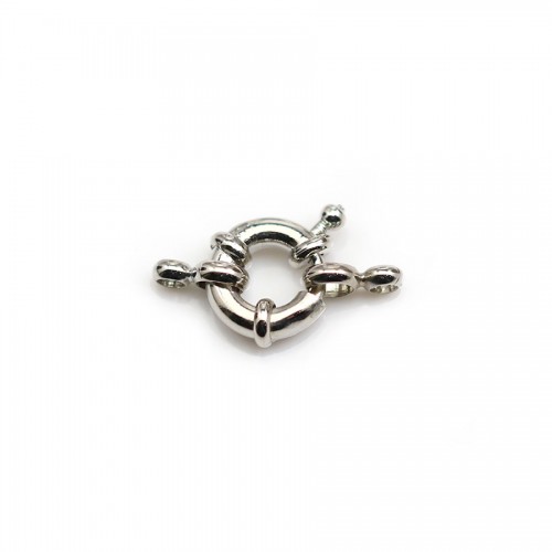 Clasp in the shape of a buoy, in silver metal, 13mm x 1pc