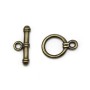 Fermoir "Toggle OT" en métal, de couleur bronze, 15mm x 2pcs