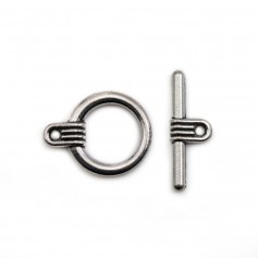 Fermoir "OxT" en métal, de couleur argent vieilli ou bronze 16mm x 2pcs
