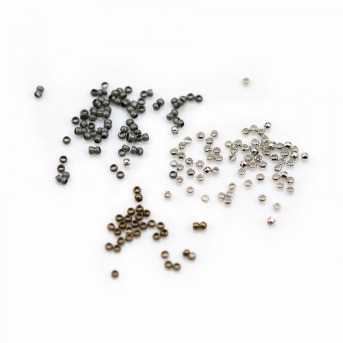 Beads crush, in metal of diferent color, 1.5 * 0.8mm x 5grs