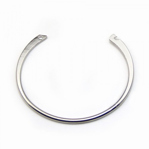 Flexible bangle, in rhodium silver-colored, 64mm x 1pc