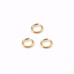 Anneaux ouverts plaqués par "flash" or sur laiton 0.8x5mm x 25pcs