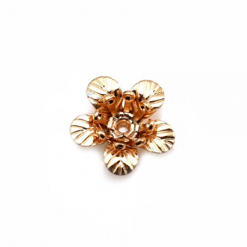 Petit fleur plaqué par "flash" or sur laiton 11mm x 4pcs