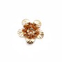 Petit fleur plaqué par "flash" or sur laiton 11mm x 4pcs