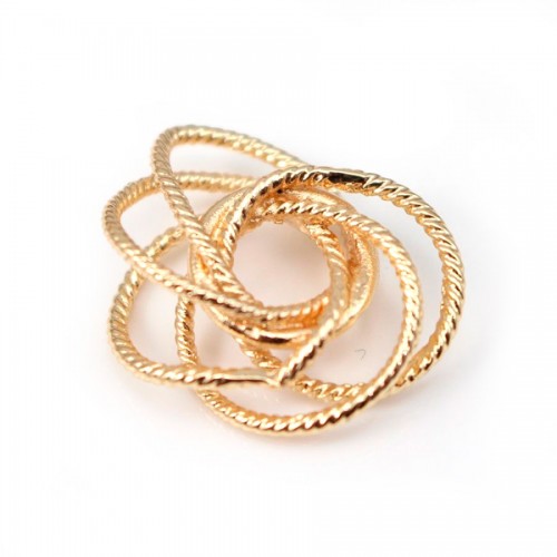 Rose des sables dorée sur laiton 17x18.5mm x 1pc