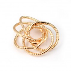 Rose des sables dorée sur laiton 17x18.5mm x 1pc