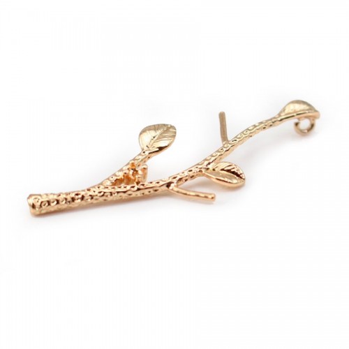  Branch of tree by "flash" Gold on brass 13x35mm x 1pc