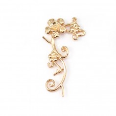 Volute de fleur Plaquée par "flash" or sur laiton 20x35mm x 1pc