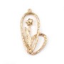 Fleur pour perles semi-percé dorée sur laiton 15x30mm x1pc