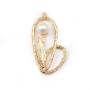 Fleur pour perles semi-percé dorée sur laiton 15x30mm x1pc