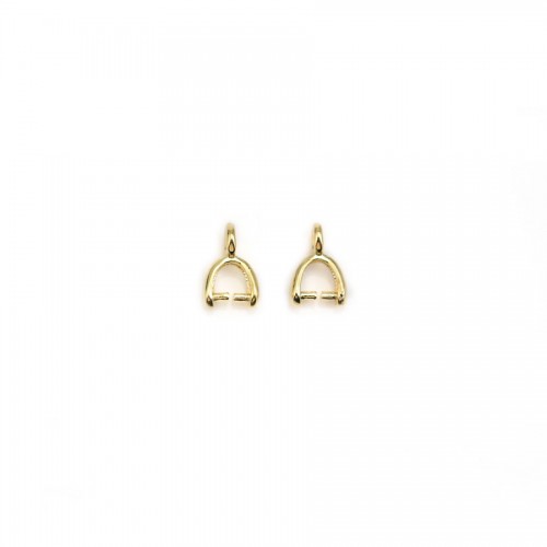  bail for half-drilled pearls, by "flash" Gold on brass 3mm x 4pcs