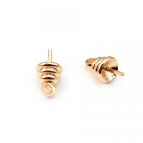  Pendant for pearl by "flash" Gold on brass 3mm x 4pcs