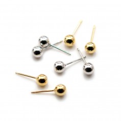 Clou d'oreilles en boule 5.5mm  x 10pcs