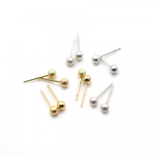 Clou d'oreilles en boule 4mm  x 10pcs