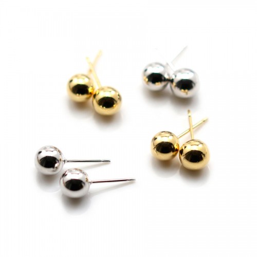 Clou d'oreilles en boule 7.4mmx 10pcs