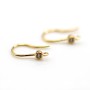 Crochet d'oreilles 8x14mm , plaqué "flash " or sur laiton avec zirconium x 2pcs