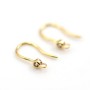 Crochet d'oreille 8x14mm , plaqué "flash " or sur laiton avec zirconium x 2pcs