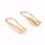 Crochet boucles d'oreille feuille Plaquée par "flash" or sur laiton 4.5x21mm x 2pcs